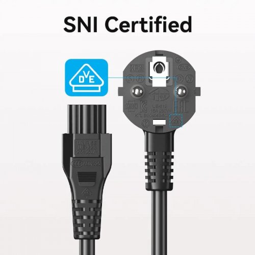 Кабель Vention CEE7/7-C5 1.8m (ZCKBAC) Black купить в Украине: Киев, Днепр, Харьков, Одесса  | Низкая цена, отзывы, характеристики от TELEMART фото