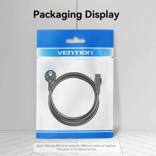 Кабель Vention CEE7/7-C5 1.8m (ZCKBAC) Black купить в Украине: Киев, Днепр, Харьков, Одесса  | Низкая цена, отзывы, характеристики от TELEMART фото