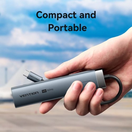 USB-хаб Vention USB Type-C 6 in 1 (TGNHB) Grey купити в Україні: Київ, Львів, Хмельницький, Тернопіль, Івано-Франківськ | Низька ціна, відгуки, характеристики від TELEMART фото