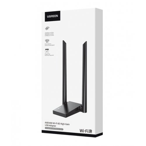 Wi-Fi адаптер Ugreen CM787 AXE5400 USB Adapter (75917) Black купить в Украине: Киев, Днепр, Харьков, Одесса  | Низкая цена, отзывы, характеристики от TELEMART фото