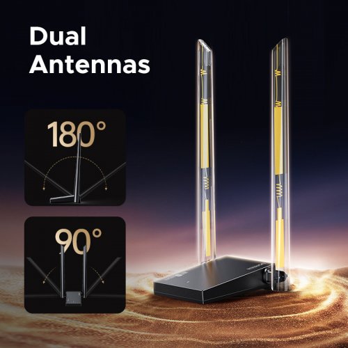 Wi-Fi адаптер Ugreen CM787 AXE5400 USB Adapter (75917) Black купить в Украине: Киев, Днепр, Харьков, Одесса  | Низкая цена, отзывы, характеристики от TELEMART фото