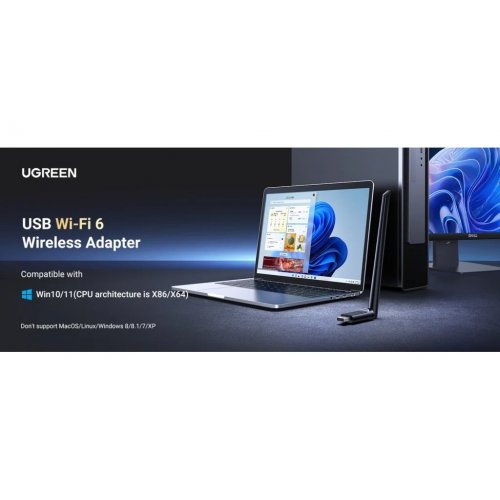 Wi-Fi адаптер Ugreen CM763 AX900 USB Adapter (35265) Black купить в Украине: Киев, Днепр, Харьков, Одесса  | Низкая цена, отзывы, характеристики от TELEMART фото
