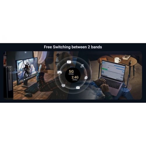 Wi-Fi адаптер Ugreen CM763 AX900 USB Adapter (35265) Black купить в Украине: Киев, Днепр, Харьков, Одесса  | Низкая цена, отзывы, характеристики от TELEMART фото