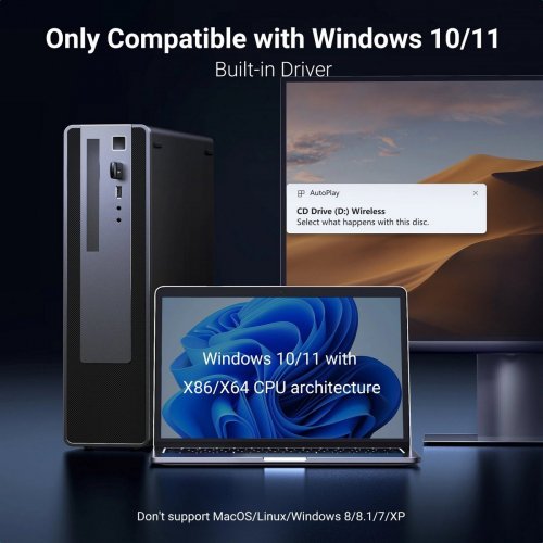 Wi-Fi адаптер Ugreen CM762 AX900 USB Adapter (35264) Black купить в Украине: Киев, Днепр, Харьков, Одесса  | Низкая цена, отзывы, характеристики от TELEMART фото