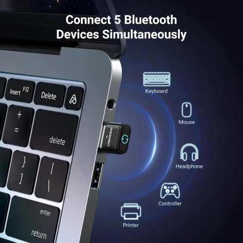 Bluetooth адаптер Ugreen BT301 USB Bluetooth 5.4 (35994) Black купить в Украине: Киев, Днепр, Харьков, Одесса  | Низкая цена, отзывы, характеристики от TELEMART фото
