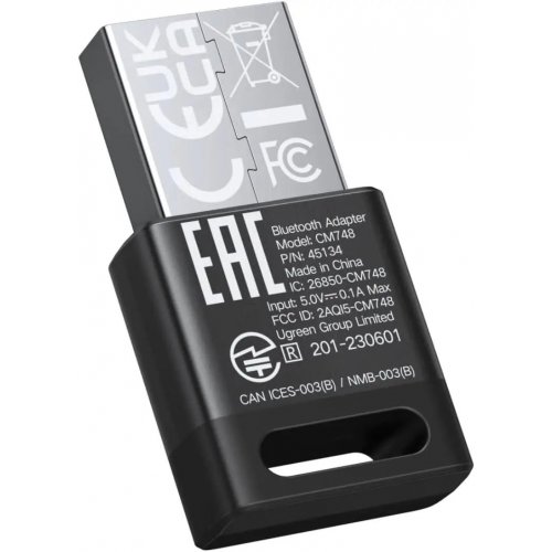 Bluetooth адаптер Ugreen CM748 USB Bluetooth 5.4 (45134) Black купить в Украине: Киев, Днепр, Харьков, Одесса  | Низкая цена, отзывы, характеристики от TELEMART фото