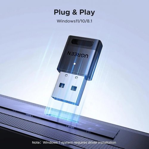 Bluetooth адаптер Ugreen CM748 USB Bluetooth 5.4 (45134) Black купить в Украине: Киев, Днепр, Харьков, Одесса  | Низкая цена, отзывы, характеристики от TELEMART фото