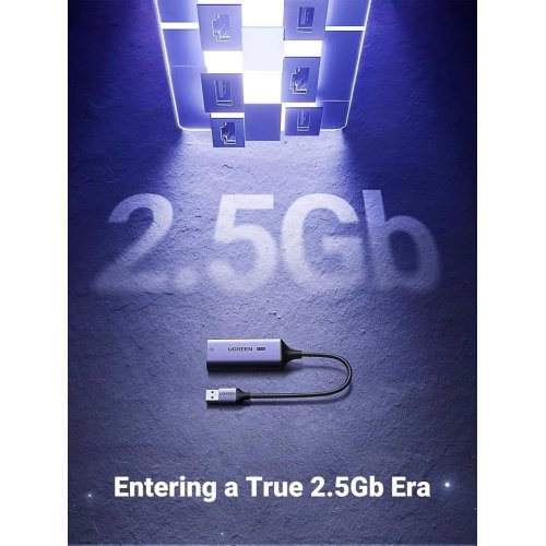 Мережева карта Ugreen CM648 USB 3.0 to RJ-45 Ethernet (25051) Grey купити в Україні: Київ, Львів, Хмельницький, Тернопіль, Івано-Франківськ | Низька ціна, відгуки, характеристики від TELEMART фото