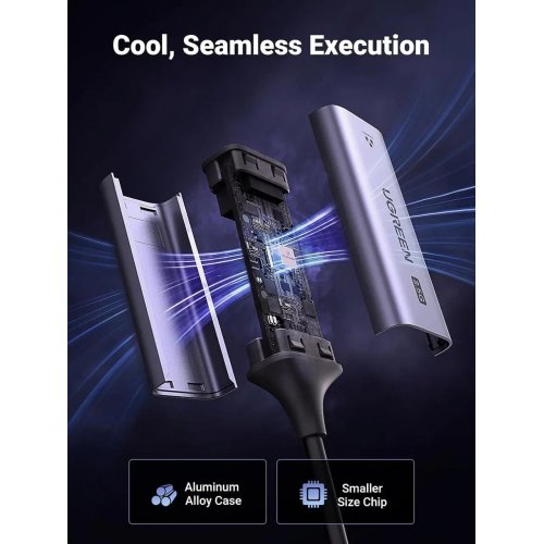 Мережева карта Ugreen CM648 USB 3.0 to RJ-45 Ethernet (25051) Grey купити в Україні: Київ, Львів, Хмельницький, Тернопіль, Івано-Франківськ | Низька ціна, відгуки, характеристики від TELEMART фото