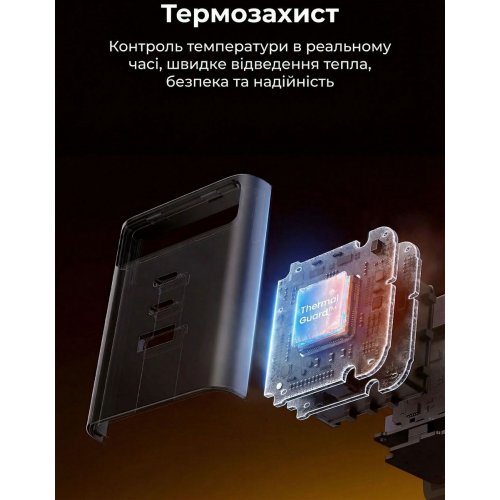Сетевое зарядное устройство Ugreen X616 GaN USB + 2 x USB Type-C with Retractable Cable 100W (65828) Black купить в Украине: Киев, Днепр, Харьков, Одесса  | Низкая цена, отзывы, характеристики от TELEMART фото