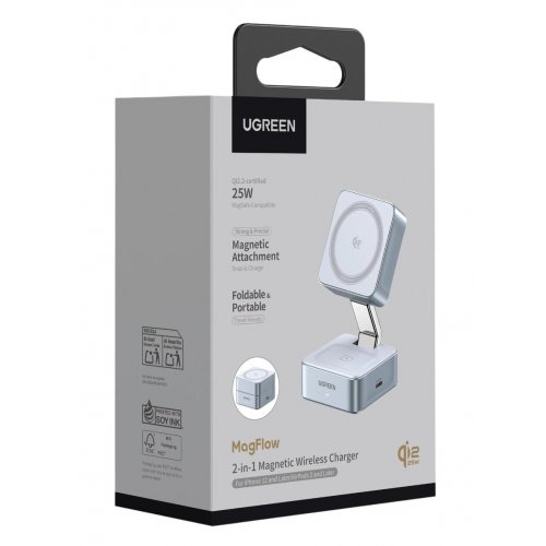 Беспроводное зарядное устройство Ugreen W752 Wireless 25W (55960B) Blue купить в Украине: Киев, Днепр, Харьков, Одесса  | Низкая цена, отзывы, характеристики от TELEMART фото