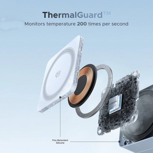 Беспроводное зарядное устройство Ugreen W752 Wireless 25W (55960B) Blue купить в Украине: Киев, Днепр, Харьков, Одесса  | Низкая цена, отзывы, характеристики от TELEMART фото