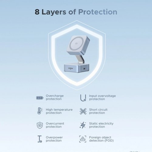 Беспроводное зарядное устройство Ugreen W752 Wireless 25W (55960B) Blue купить в Украине: Киев, Днепр, Харьков, Одесса  | Низкая цена, отзывы, характеристики от TELEMART фото