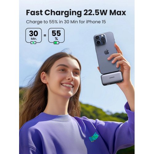 Powerbank Ugreen PB503 5000mAh 20W (35338) Grey купить в Украине: Киев, Днепр, Харьков, Одесса  | Низкая цена, отзывы, характеристики от TELEMART фото