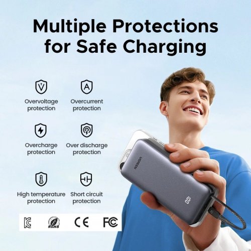 Powerbank Ugreen PB536 20000mAh 45W (55988B) Grey купить в Украине: Киев, Днепр, Харьков, Одесса  | Низкая цена, отзывы, характеристики от TELEMART фото