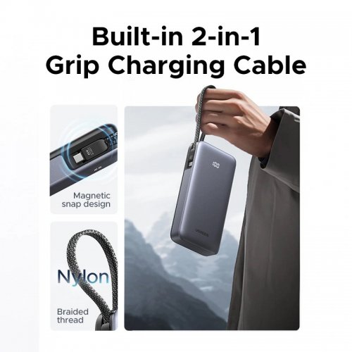 Powerbank Ugreen PB536 20000mAh 45W (55988B) Grey купить в Украине: Киев, Днепр, Харьков, Одесса  | Низкая цена, отзывы, характеристики от TELEMART фото