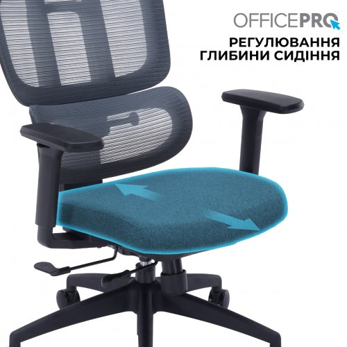 Крісло офісне OfficePro Skyline OC580 (OC580-B-DG-DG) Black/Dark Gray купити в Україні: Київ, Львів, Хмельницький, Тернопіль, Івано-Франківськ | Низька ціна, відгуки, характеристики від TELEMART фото