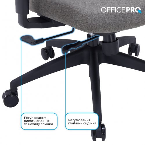 Крісло офісне OfficePro Skyline OC580 (OC580-B-DG-DG) Black/Dark Gray купити в Україні: Київ, Львів, Хмельницький, Тернопіль, Івано-Франківськ | Низька ціна, відгуки, характеристики від TELEMART фото