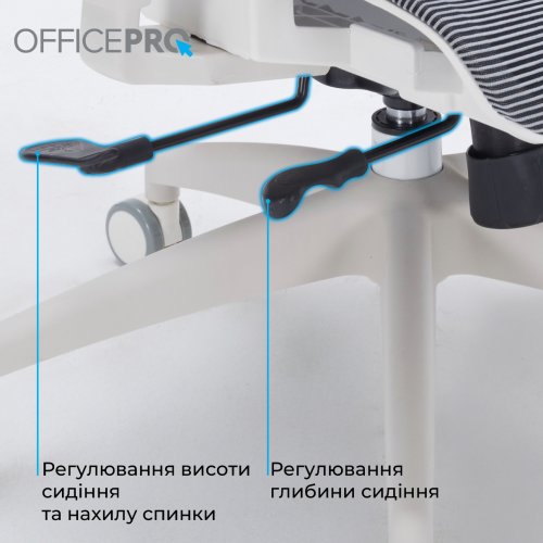 Крісло офісне OfficePro Skyline OC680 (OC680-W-DG-DG) White/Dark Gray купити в Україні: Київ, Львів, Хмельницький, Тернопіль, Івано-Франківськ | Низька ціна, відгуки, характеристики від TELEMART фото