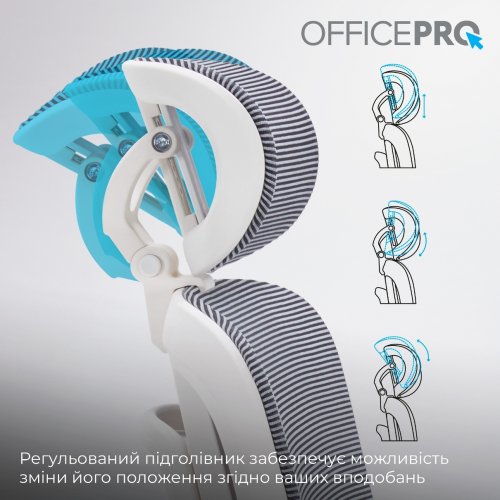Крісло офісне OfficePro Skyline OC680 (OC680-W-DG-DG) White/Dark Gray купити в Україні: Київ, Львів, Хмельницький, Тернопіль, Івано-Франківськ | Низька ціна, відгуки, характеристики від TELEMART фото