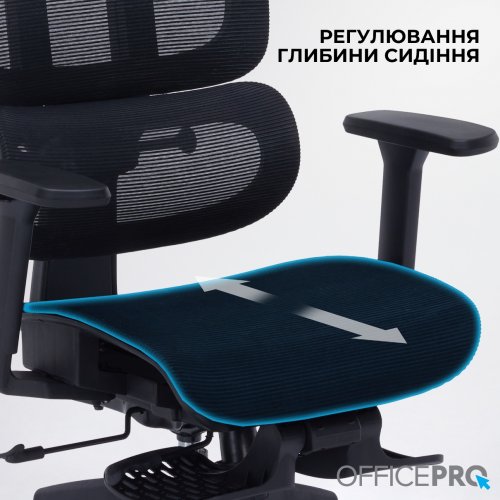 Крісло офісне OfficePro Skyline Footrest OC750 (OC750-B-B-B) Black купити в Україні: Київ, Львів, Хмельницький, Тернопіль, Івано-Франківськ | Низька ціна, відгуки, характеристики від TELEMART фото