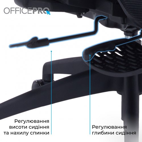 Крісло офісне OfficePro Skyline Footrest OC750 (OC750-B-B-B) Black купити в Україні: Київ, Львів, Хмельницький, Тернопіль, Івано-Франківськ | Низька ціна, відгуки, характеристики від TELEMART фото