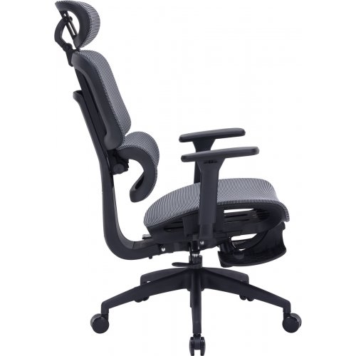 Крісло офісне OfficePro Skyline Footrest OC750 (OC750-B-DG-DG) Black/Dark Gray купити в Україні: Київ, Львів, Хмельницький, Тернопіль, Івано-Франківськ | Низька ціна, відгуки, характеристики від TELEMART фото