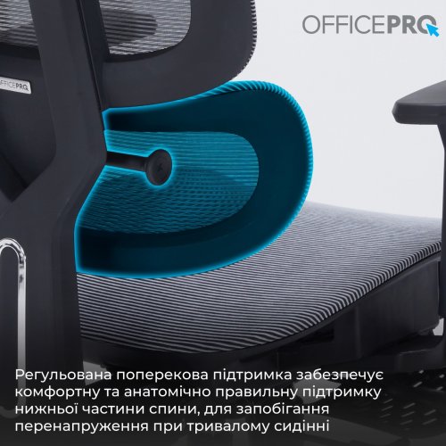 Крісло офісне OfficePro Skyline Footrest OC750 (OC750-B-DG-DG) Black/Dark Gray купити в Україні: Київ, Львів, Хмельницький, Тернопіль, Івано-Франківськ | Низька ціна, відгуки, характеристики від TELEMART фото