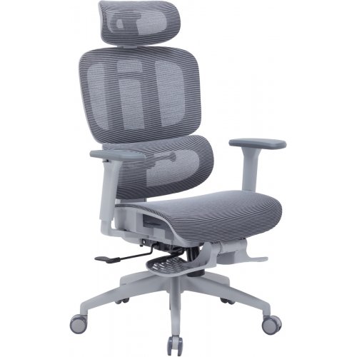 Крісло офісне OfficePro Skyline Footrest OC750 (OC750-G-DG-DG) Gray/Dark Gray купити в Україні: Київ, Львів, Хмельницький, Тернопіль, Івано-Франківськ | Низька ціна, відгуки, характеристики від TELEMART фото