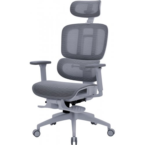 Крісло офісне OfficePro Skyline Footrest OC750 (OC750-G-DG-DG) Gray/Dark Gray купити в Україні: Київ, Львів, Хмельницький, Тернопіль, Івано-Франківськ | Низька ціна, відгуки, характеристики від TELEMART фото