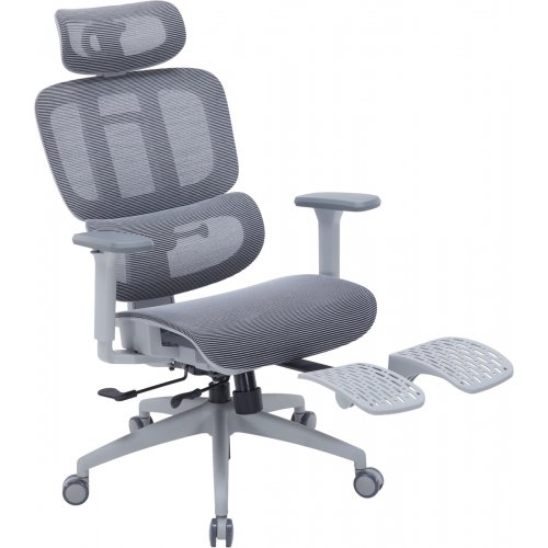 Крісло офісне OfficePro Skyline Footrest OC750 (OC750-G-DG-DG) Gray/Dark Gray купити в Україні: Київ, Львів, Хмельницький, Тернопіль, Івано-Франківськ | Низька ціна, відгуки, характеристики від TELEMART фото