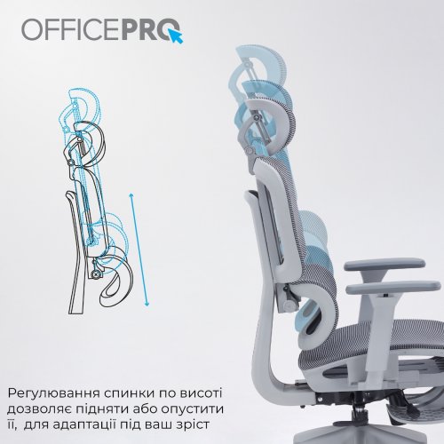 Крісло офісне OfficePro Skyline Footrest OC750 (OC750-G-DG-DG) Gray/Dark Gray купити в Україні: Київ, Львів, Хмельницький, Тернопіль, Івано-Франківськ | Низька ціна, відгуки, характеристики від TELEMART фото
