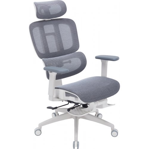 Крісло офісне OfficePro Skyline Footrest OC750 (OC750-W-DG-DG) White/Dark Gray купити в Україні: Київ, Львів, Хмельницький, Тернопіль, Івано-Франківськ | Низька ціна, відгуки, характеристики від TELEMART фото
