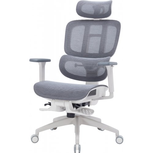 Крісло офісне OfficePro Skyline Footrest OC750 (OC750-W-DG-DG) White/Dark Gray купити в Україні: Київ, Львів, Хмельницький, Тернопіль, Івано-Франківськ | Низька ціна, відгуки, характеристики від TELEMART фото