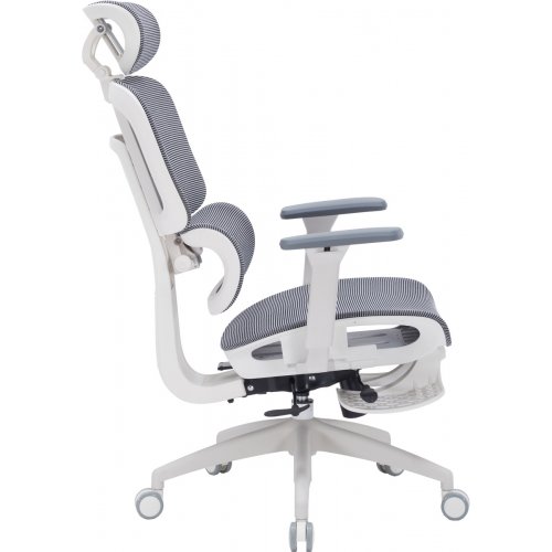 Крісло офісне OfficePro Skyline Footrest OC750 (OC750-W-DG-DG) White/Dark Gray купити в Україні: Київ, Львів, Хмельницький, Тернопіль, Івано-Франківськ | Низька ціна, відгуки, характеристики від TELEMART фото