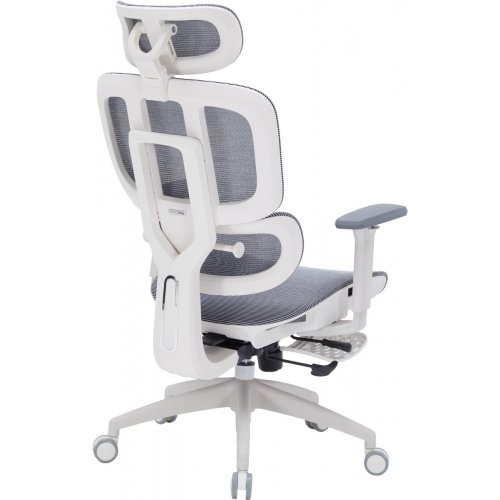 Крісло офісне OfficePro Skyline Footrest OC750 (OC750-W-DG-DG) White/Dark Gray купити в Україні: Київ, Львів, Хмельницький, Тернопіль, Івано-Франківськ | Низька ціна, відгуки, характеристики від TELEMART фото