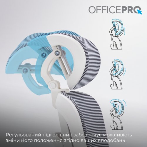 Крісло офісне OfficePro Skyline Footrest OC750 (OC750-W-DG-DG) White/Dark Gray купити в Україні: Київ, Львів, Хмельницький, Тернопіль, Івано-Франківськ | Низька ціна, відгуки, характеристики від TELEMART фото