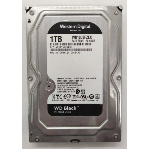 Жорсткий диск Western Digital Black 1TB 64MB 3.5" (WD1003FZEX) (Відновлено продавцем, 857798) купити в Україні: Київ, Львів, Хмельницький, Тернопіль, Івано-Франківськ | Перевірка сумісності, низька ціна, відгуки, характеристики від TELEMART фото