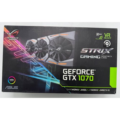 Відеокарта Asus ROG GeForce GTX 1070 STRIX OC 8192MB (STRIX-GTX1070-O8G-GAMING) (Відновлено продавцем, 857965) купити в Україні: Київ, Львів, Хмельницький, Тернопіль, Івано-Франківськ | Перевірка сумісності, низька ціна, відгуки, характеристики від TELEMART фото