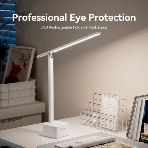 Лампа Vention USB Rechargeable Foldable Desk Lamp (PDBW0) White купить в Украине: Киев, Днепр, Харьков, Одесса  | Низкая цена, отзывы, характеристики от TELEMART фото
