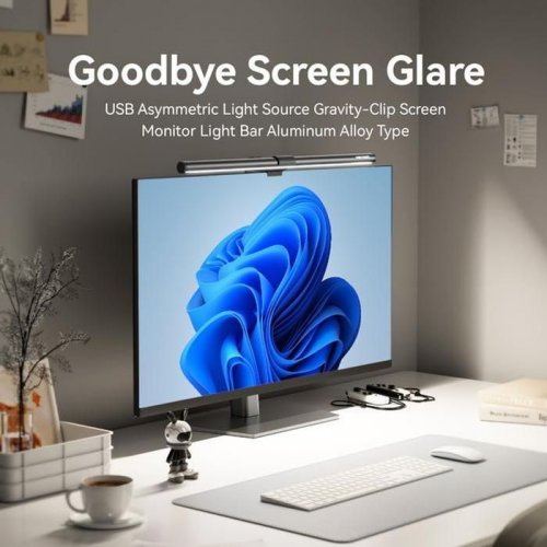 Лампа Vention USB Asymmetric Light Source Gravity-Clip Screen Monitor Light Bar (PDAB0) Black купити в Україні: Київ, Львів, Хмельницький, Тернопіль, Івано-Франківськ | Низька ціна, відгуки, характеристики від TELEMART фото