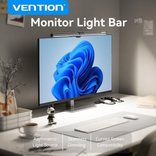 Лампа Vention USB Asymmetric Light Source Gravity-Clip Screen Monitor Light Bar (PDAB0) Black купити в Україні: Київ, Львів, Хмельницький, Тернопіль, Івано-Франківськ | Низька ціна, відгуки, характеристики від TELEMART фото