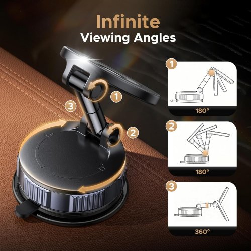 Ugreen LP970 Suction Cup Magnetic Phone Mount (75666) Black купити в Україні: Київ, Львів, Хмельницький, Тернопіль, Івано-Франківськ | Низька ціна, відгуки, характеристики від TELEMART фото