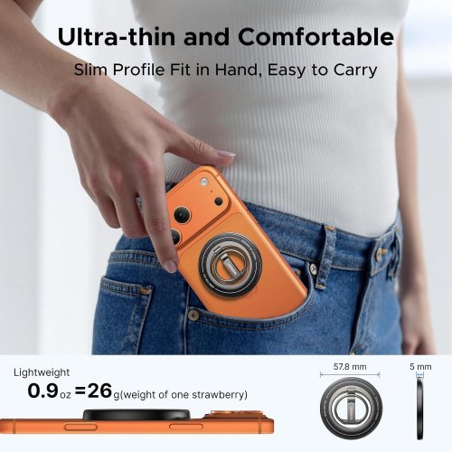 Ugreen LP945 Magnetic Phone Ring Holder (65819) Black купити в Україні: Київ, Львів, Хмельницький, Тернопіль, Івано-Франківськ | Низька ціна, відгуки, характеристики від TELEMART фото