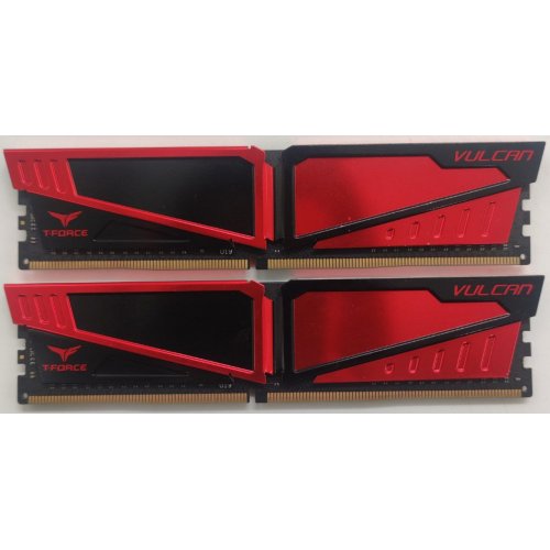 Озп Team DDR4 16GB (2x8GB) 2666Mhz T-Force Vulcan Red (TLRED416G2666HC15BDC01) (Відновлено продавцем, 858016) купити в Україні: Київ, Львів, Хмельницький, Тернопіль, Івано-Франківськ | Перевірка сумісності, низька ціна, відгуки, характеристики від TELEMART фото