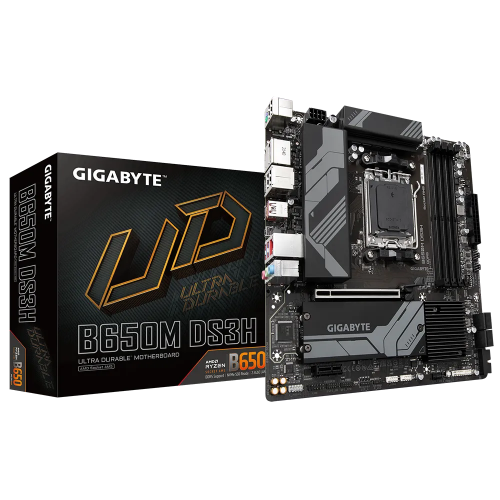Уцінка материнська плата Gigabyte B650M DS3H (sAM5, AMD B650) (Сліди використання, 858284) купити в Україні: Київ, Львів, Хмельницький, Тернопіль, Івано-Франківськ | Перевірка сумісності, низька ціна, відгуки, характеристики від TELEMART фото