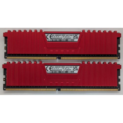 Озу Corsair DDR4 32GB (2x16GB) 3600Mhz Vengeance LPX Red (CMK32GX4M2D3600C18R) (Восстановлено продавцом, 858305) купить в Украине: Киев, Днепр, Харьков, Одесса  | Проверка совместимости, низкая цена, отзывы, характеристики от TELEMART фото