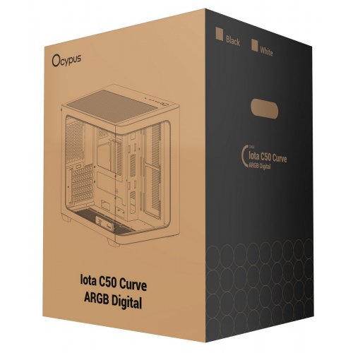 Корпус Ocypus Iota C50 Curve ARGB Tempered Glass без БП (IOTA-C50-WHD300CD-GL) White купить в Украине: Киев, Днепр, Харьков, Одесса  | Проверка совместимости, низкая цена, отзывы, характеристики от TELEMART фото