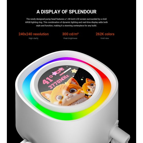 Готовая СВО ID-Cooling FX240 LCD White купить в Украине: Киев, Днепр, Харьков, Одесса  | Проверка совместимости, низкая цена, отзывы, характеристики от TELEMART фото