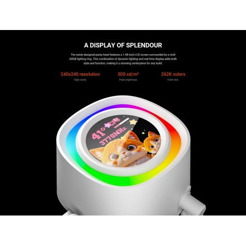 Готовая СВО ID-Cooling FX360 LCD PE White купить в Украине: Киев, Днепр, Харьков, Одесса  | Проверка совместимости, низкая цена, отзывы, характеристики от TELEMART фото